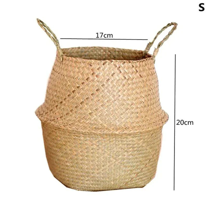 Straw Weaving Flower Plant Basket For Indoor And Outdoor Plants