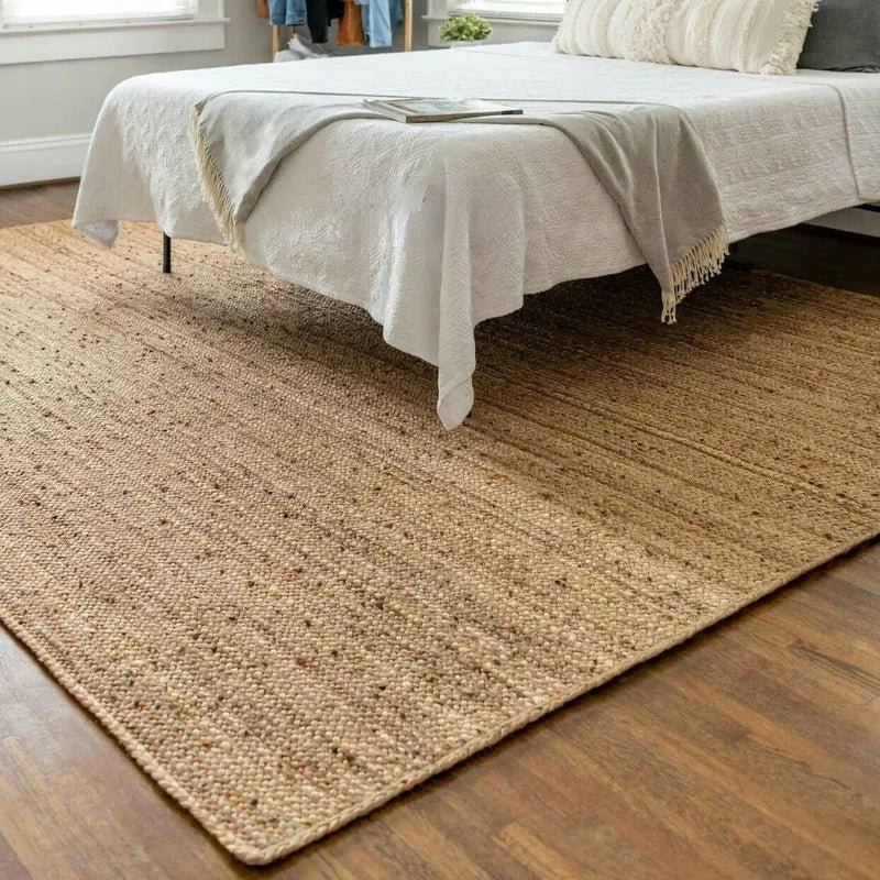 Jute Rug, Natural Square Shape - Handmade Reversible Decorative Rustic look