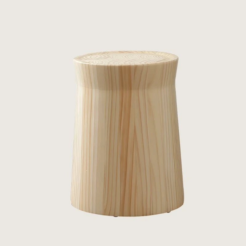 Nature's Embrace: Solid Wood Round Stool (Wabi-Sabi Inspired, Organic Texture)