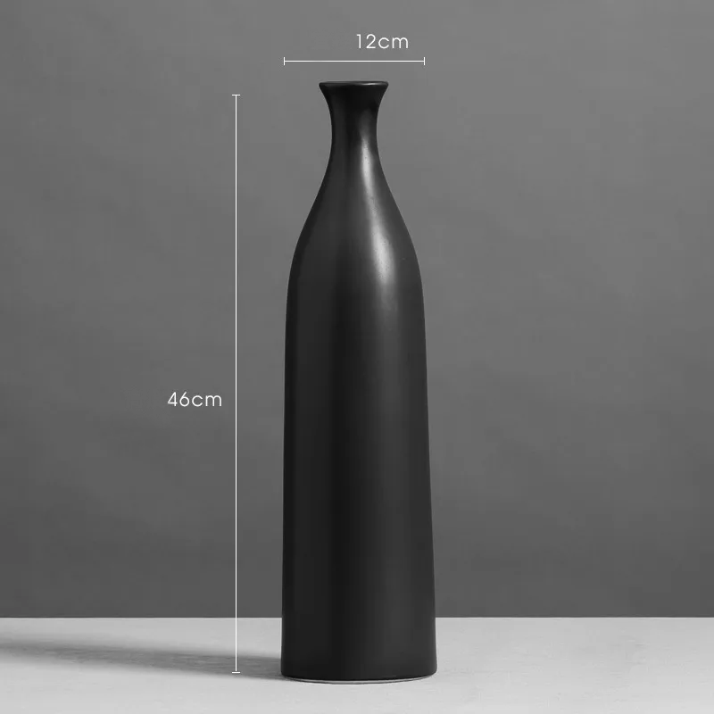 Modern Ceramic Vase for Creative Home Decor - Black and White