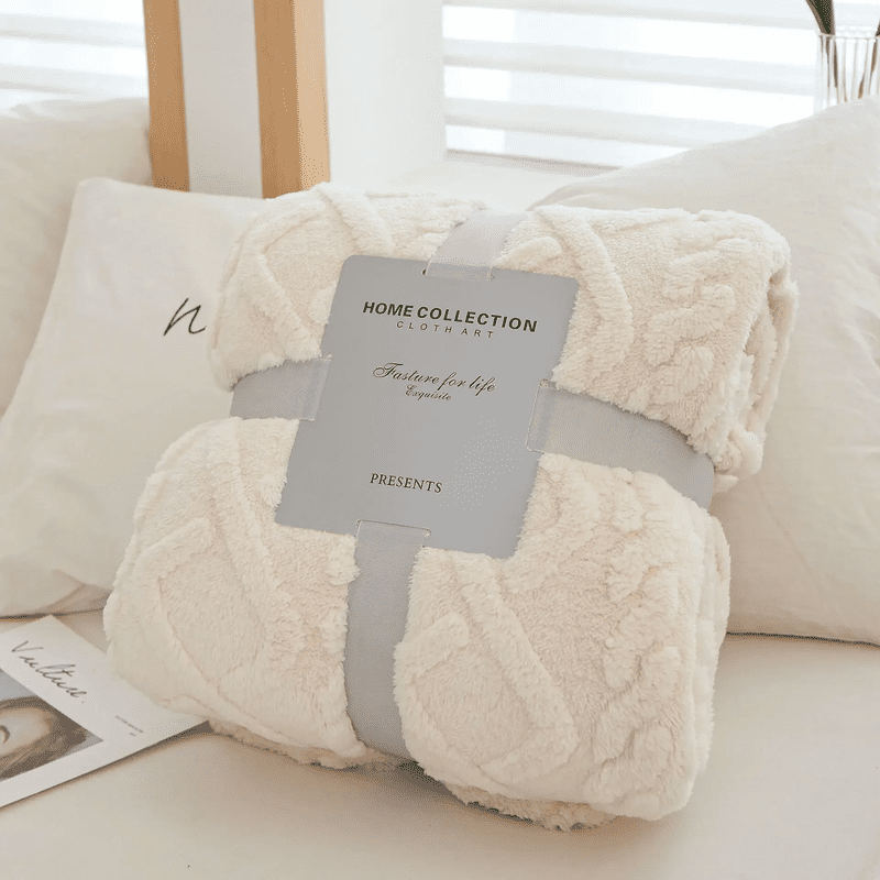 Soft Sherpa Sofa Blanket for Home and Travel - Thick and Warm