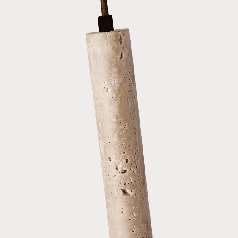 Modern Minimalist Chandelier: Warm Travertine Light for Home or Restaurant