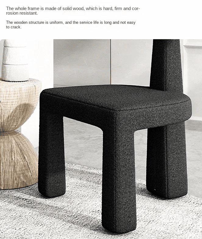 Japandi Comfort: Lambswool Dining Chair for Tranquil Elegance