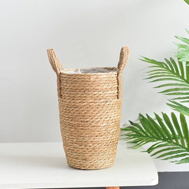 Tall Natural Wicker Planter Basket for Home and Garden Decor