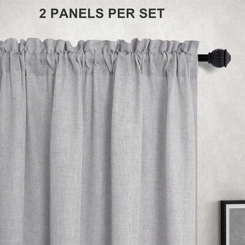 Thicken Sheer Curtains for Bedroom, Living Room, Balcony (Set of 2 Panels)