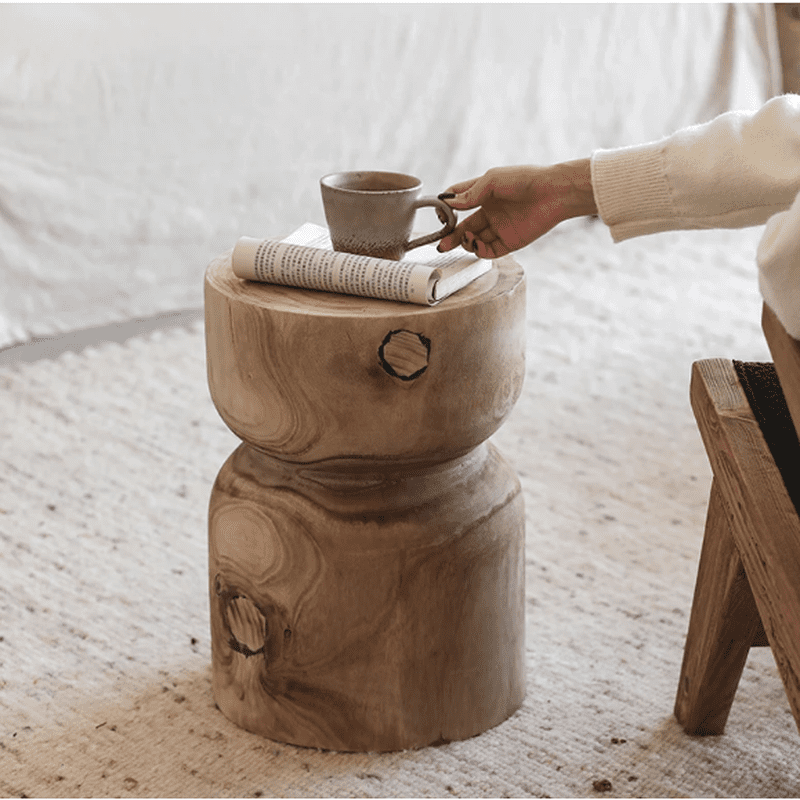 Natural Imperfection: Handcrafted Wood Side Table (Wabi-Sabi Inspired)