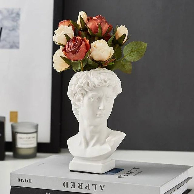 Modern Muse: David Bust Vase (Sculptural Style! Flowers or Decor)