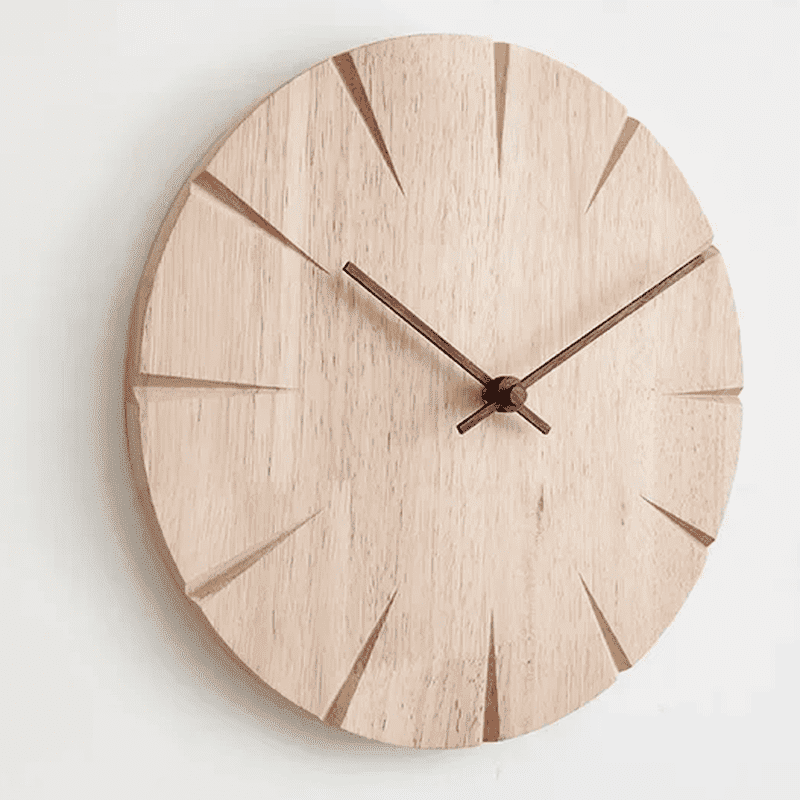 Elegant Solid Wood Wall Clock – Minimalist Living Room Wall Hanging Clock