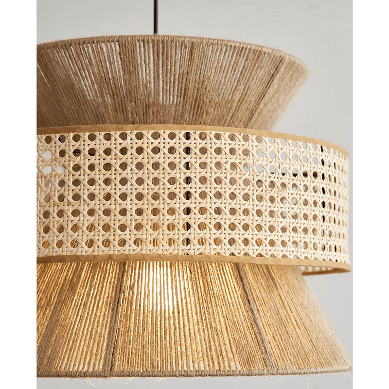 Earthy Elegance: Wabi-Sabi Rattan Chandelier (Handcrafted)