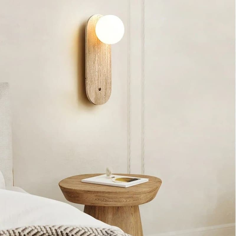 Wabi-Sabi Glow: Natural Stone Sconce