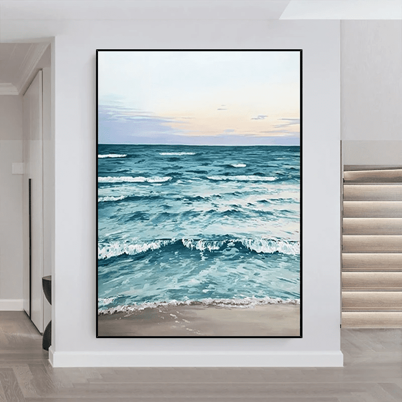 Coastal Tranquility: Abstract Wave Painting