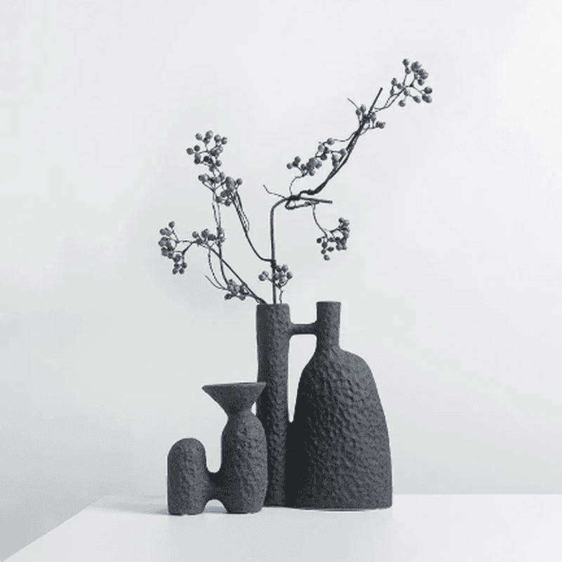 Wabi-Sabi Serenity: Unique H-Shaped Ceramic Vase (Birthday & Housewarming Gift)