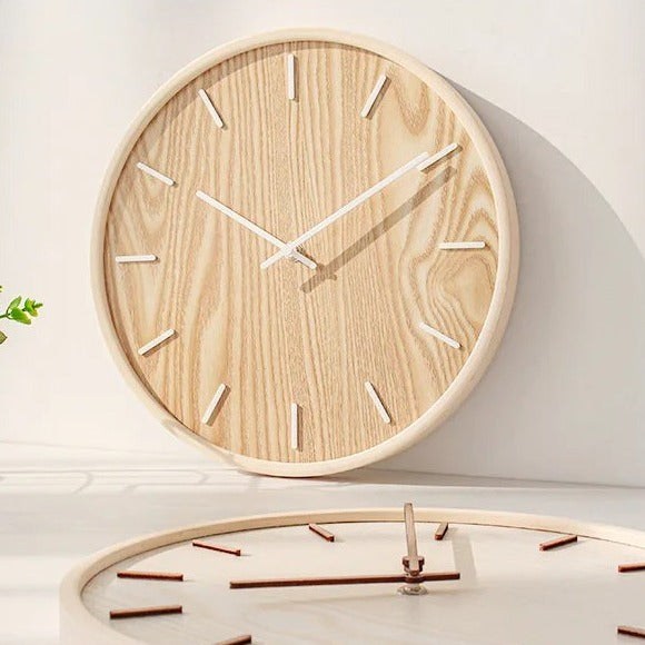 Modern Quartz Wall Clock -Silent Wooden Design for Home