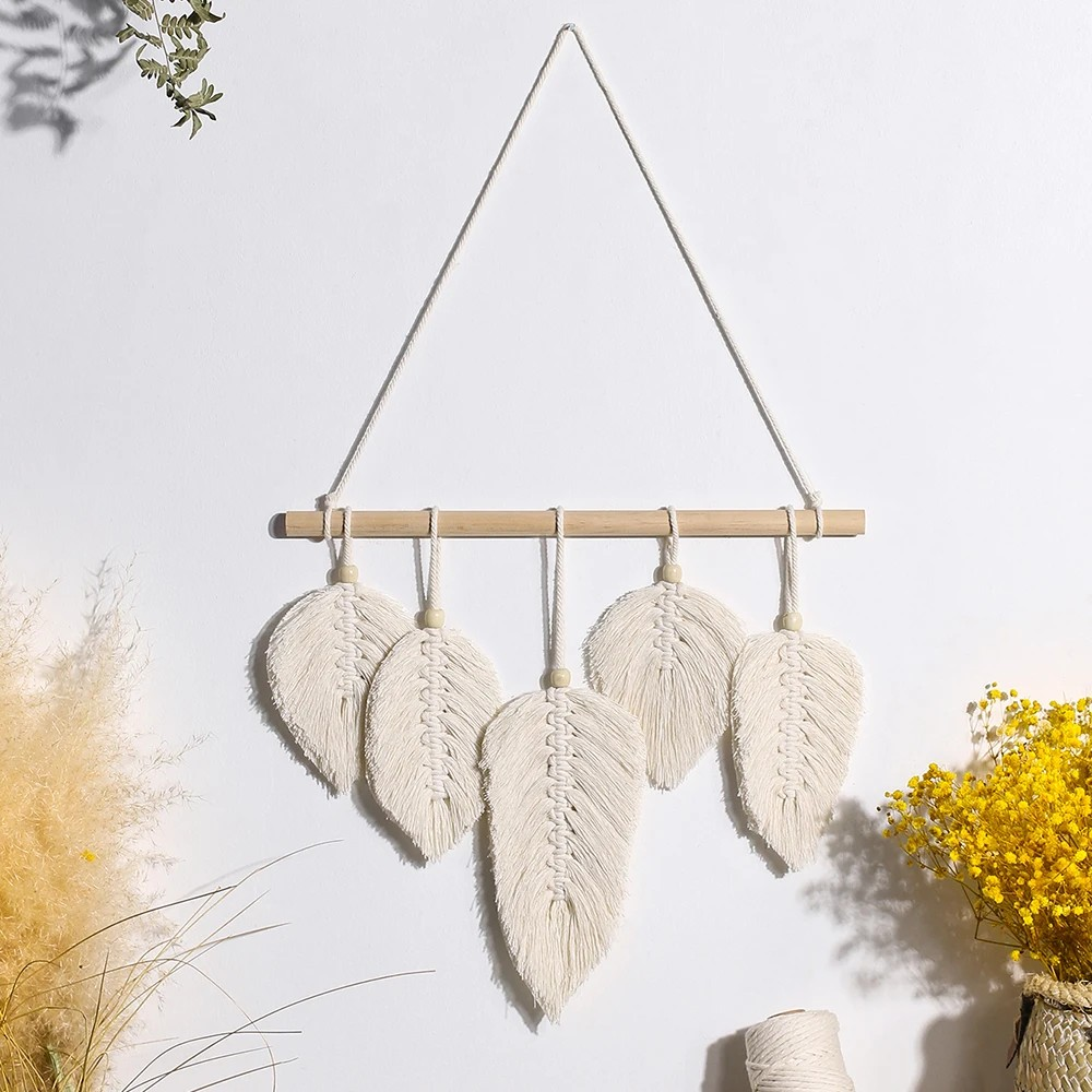 Nordic Macrame Wall Hanging: Leaves & Tassels