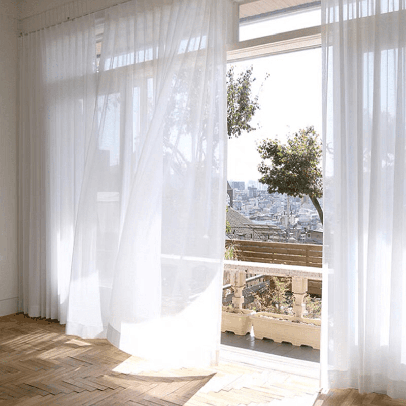 White Sheer Curtains - Voile Tulle Drapes