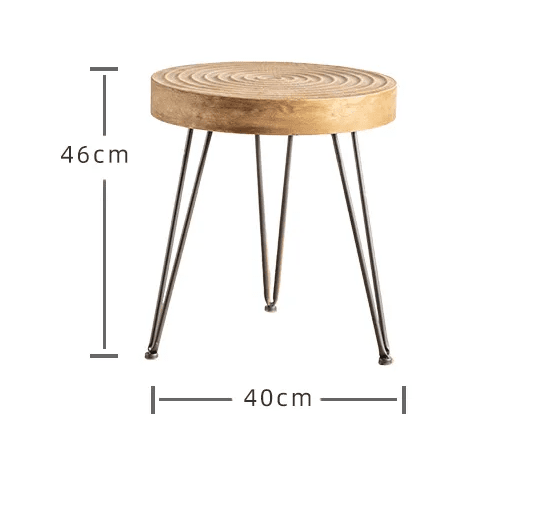 Homestay Style Wooden Side Table - Small Round Coffee & Bedside Table