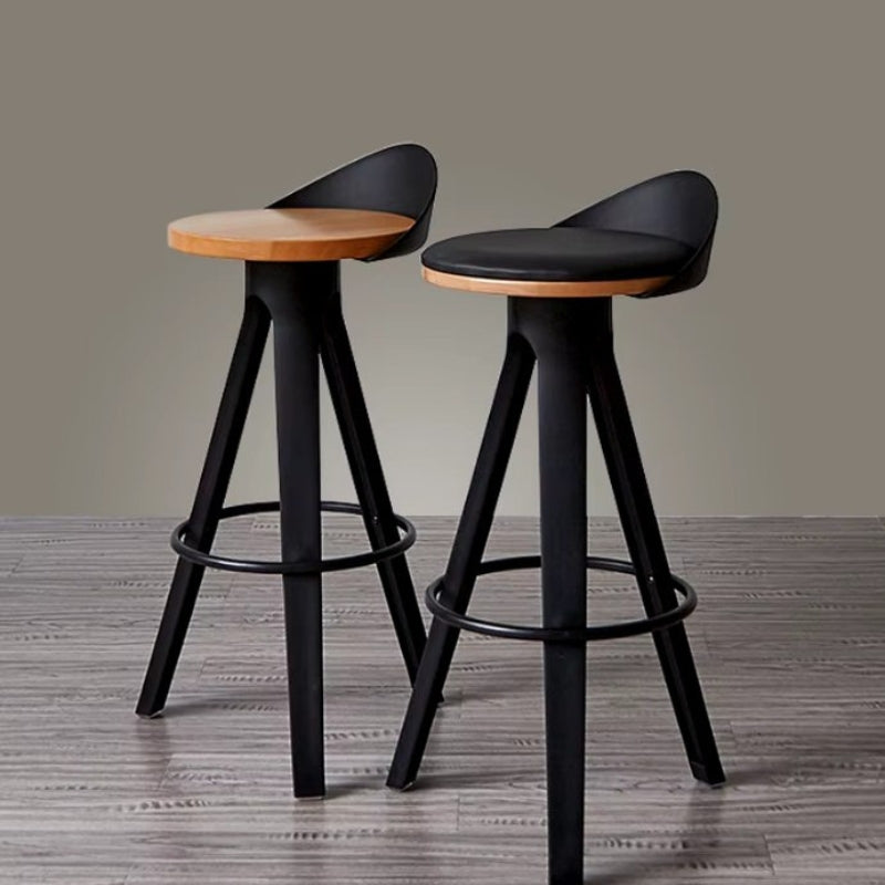 Modern Bar Stool - Ergonomic Wooden & Metal Design Chair