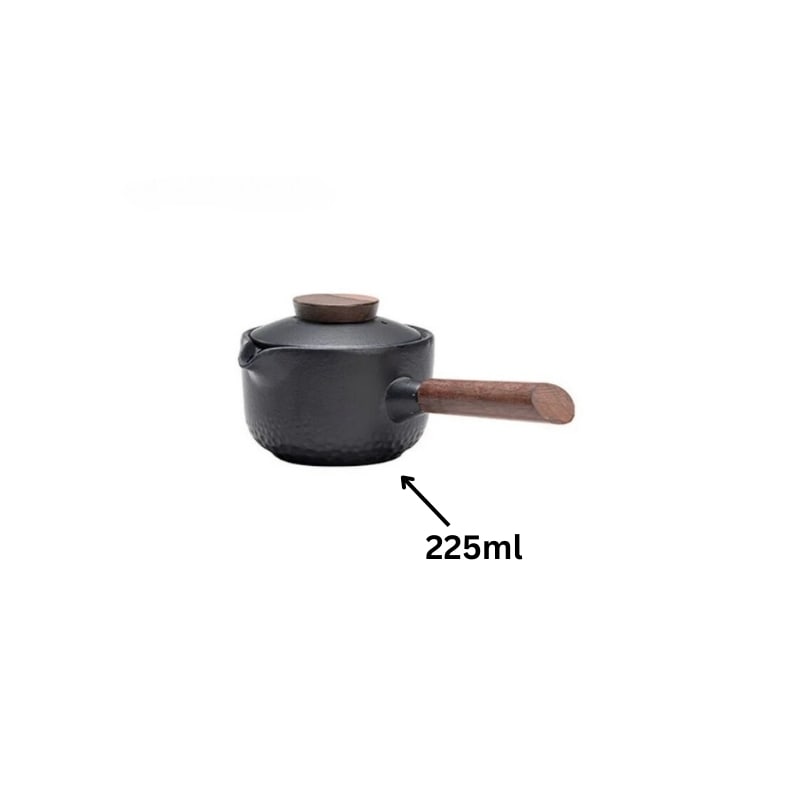 Black Pottery Side Handle Teapot