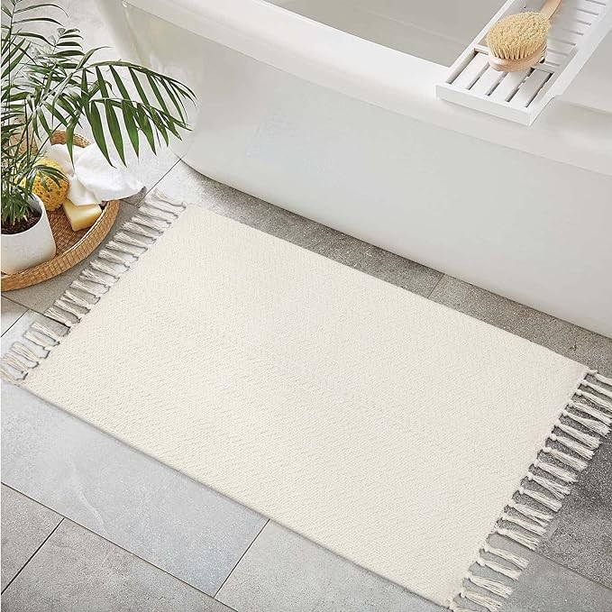 White Knitted Cloth Fabric Floor Rugs for Living Room and Bedroom