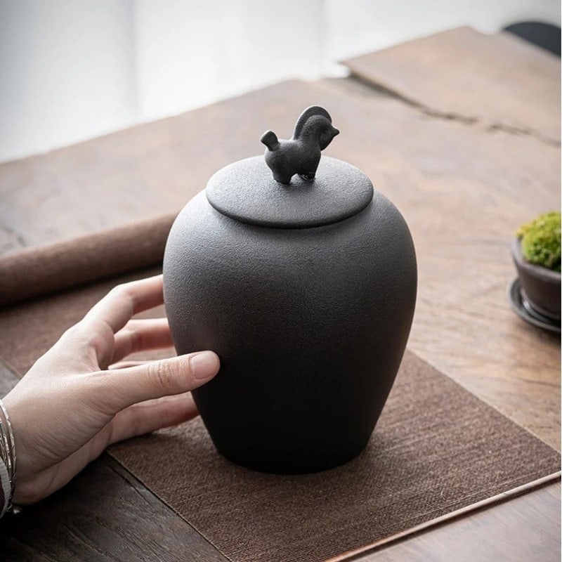 Ceramic Stoneware Tea Caddy Set