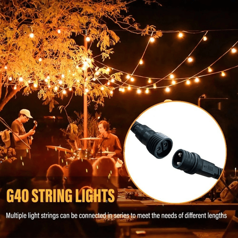 LED G40 Ball String Lights, 7,5 M - 15 M, Outdoor