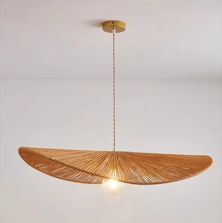 Wabi-Sabi Weave: Handcrafted Bamboo Pendant Light