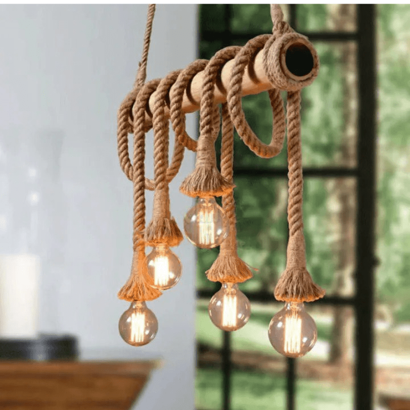 Vintage Hemp Rope Pendant Light