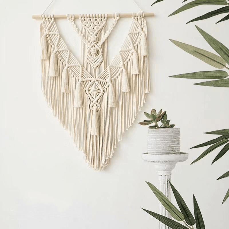 Macrame Woven Wall Hanging - Boho Chic Geometric Art