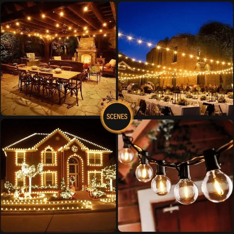 LED G40 Ball String Lights, 7,5 M - 15 M, Outdoor