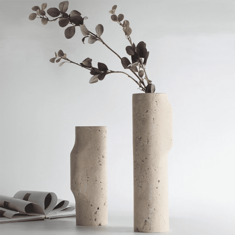 Earthy Elegance: Marble Vase for Japandi Floral Arrangements