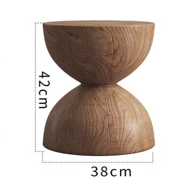 Nordic Pine Wood Stool - Modern Minimalist Round Design