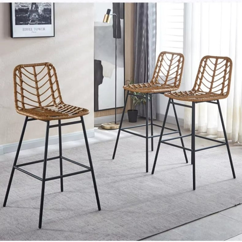 Modern Rattan Bar Chair - Minimalist Office and Dining Furniture