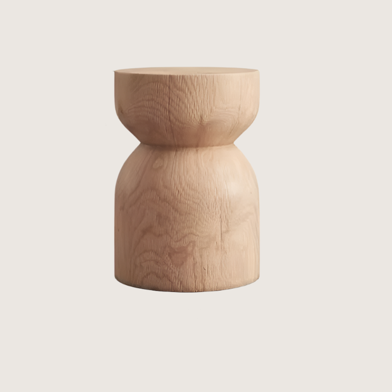 Nordic Pine Wood Stool - Modern Minimalist Round Design