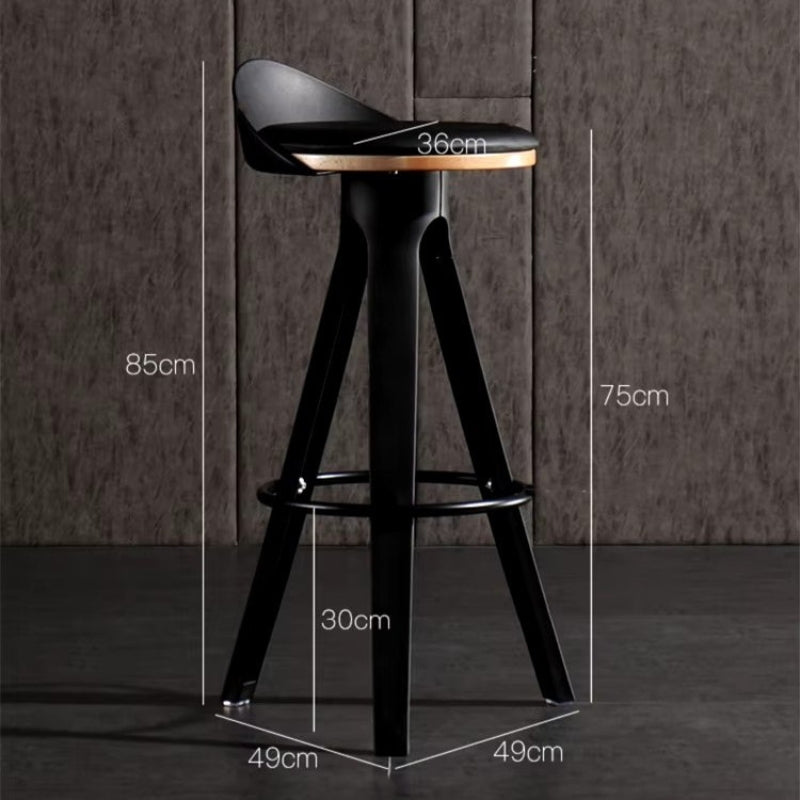 Modern Bar Stool - Ergonomic Wooden & Metal Design Chair