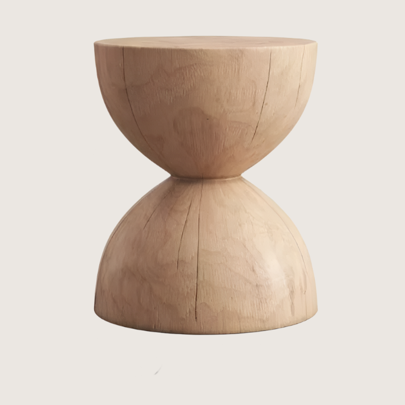 Nordic Pine Wood Stool - Modern Minimalist Round Design