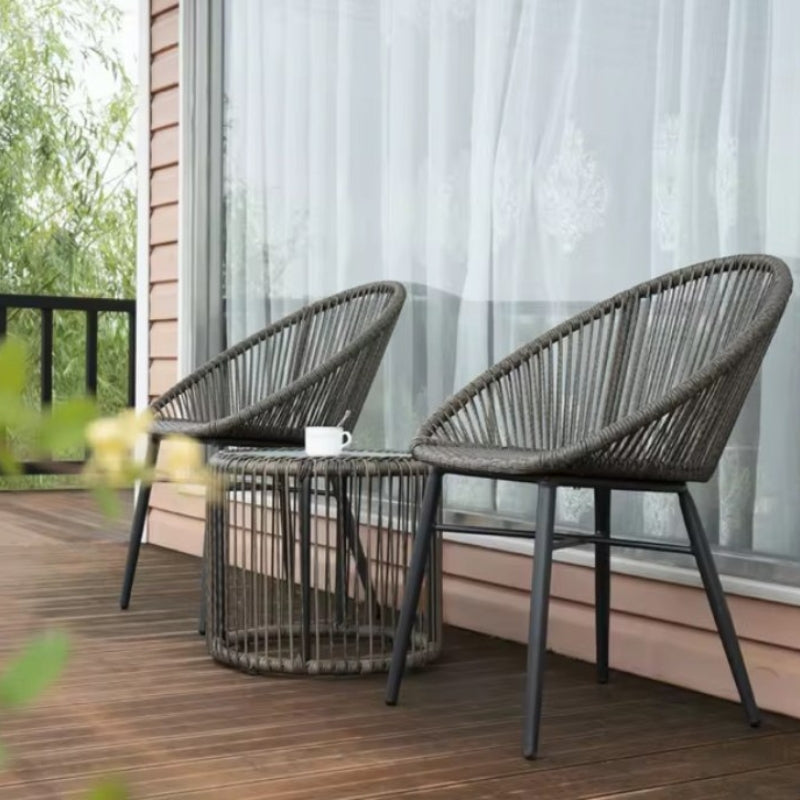 Modern Rattan Balcony Set - Three-Piece Outdoor Furniture