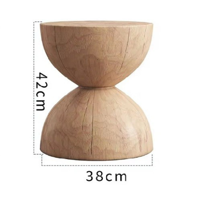 Nordic Pine Wood Stool - Modern Minimalist Round Design