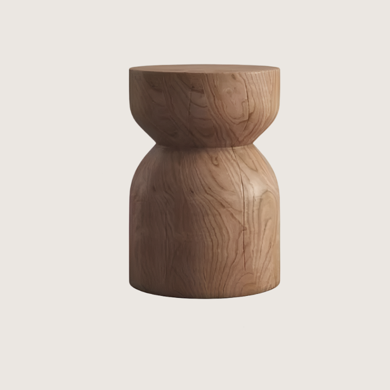 Nordic Pine Wood Stool - Modern Minimalist Round Design