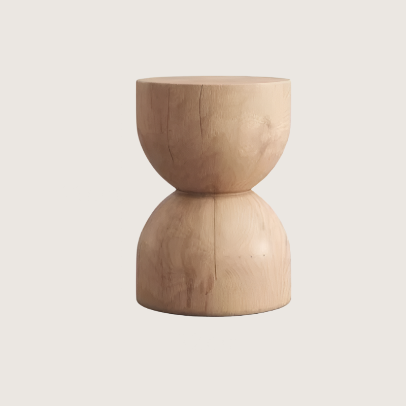 Nordic Pine Wood Stool - Modern Minimalist Round Design