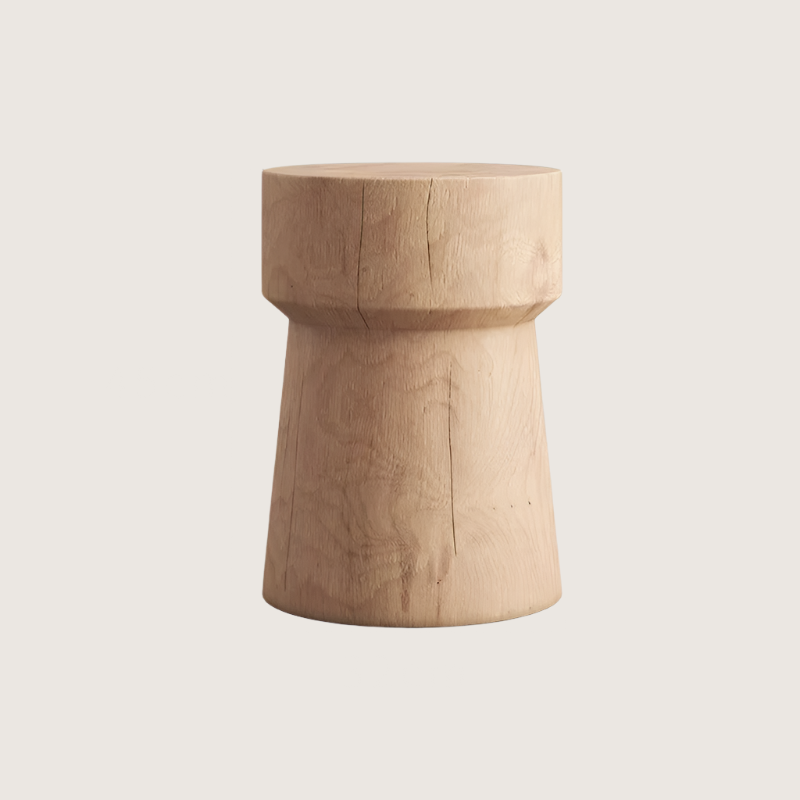 Nordic Pine Wood Stool - Modern Minimalist Round Design