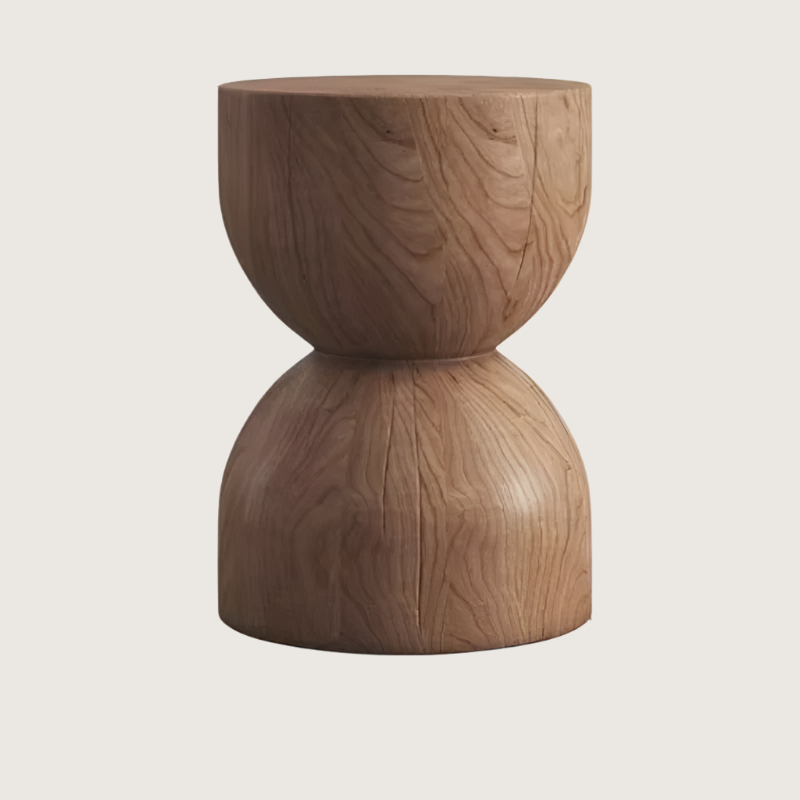 Nordic Pine Wood Stool - Modern Minimalist Round Design