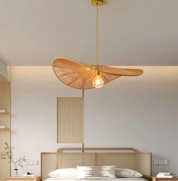 Wabi-Sabi Weave: Handcrafted Bamboo Pendant Light