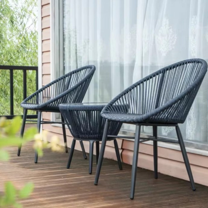 Modern Rattan Balcony Set - Three-Piece Outdoor Furniture