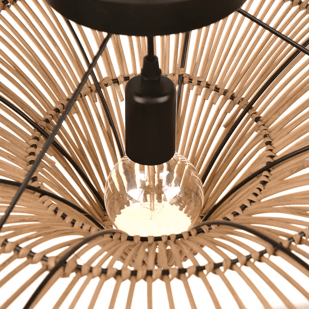 Japanese Rattan Wabi Sabi Pendant Light - Straw Hat Chandelier