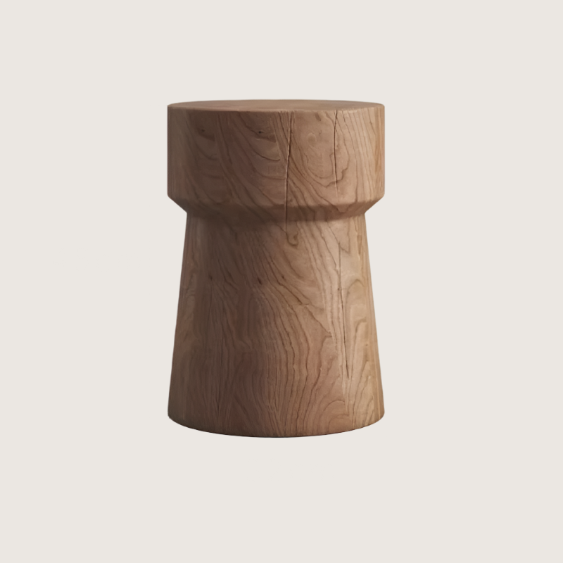 Nordic Pine Wood Stool - Modern Minimalist Round Design