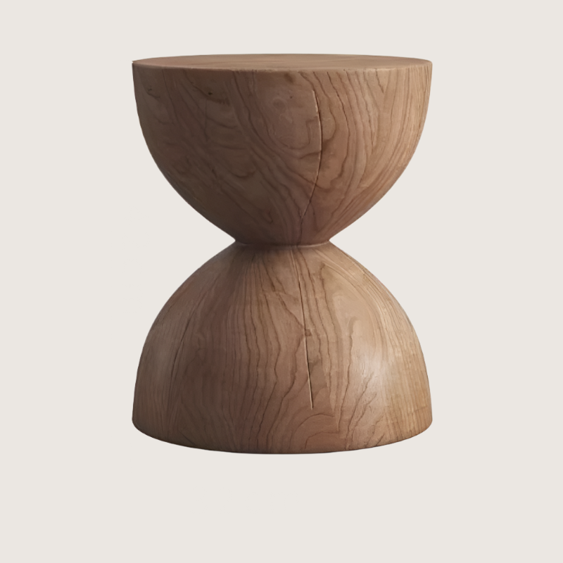 Nordic Pine Wood Stool - Modern Minimalist Round Design