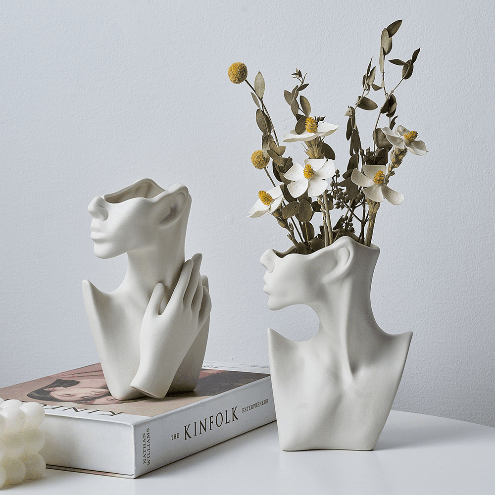 Circular Hollow Ceramic Vase for Nordic Home Decor and Gifts