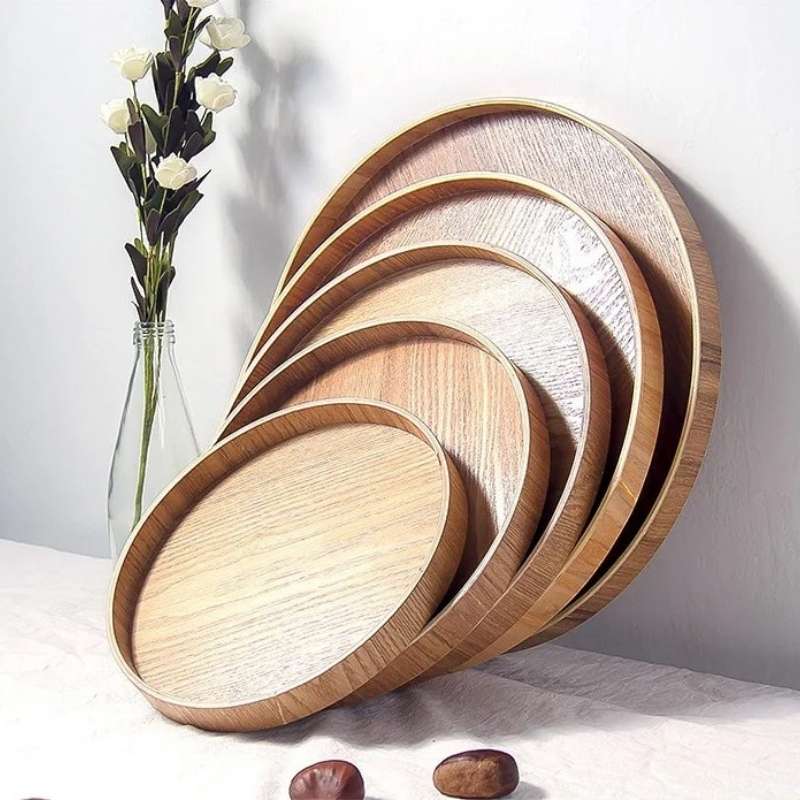 Wooden Round Serving Tray