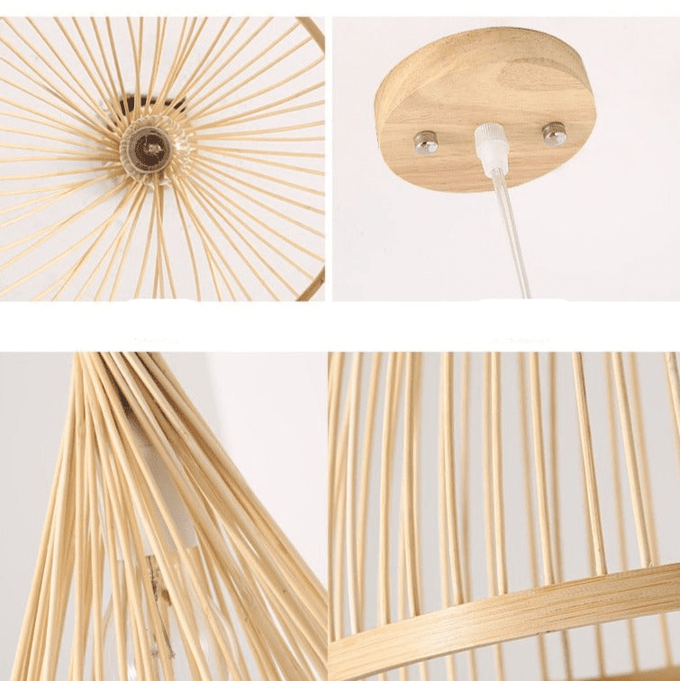 Japandi-Style Handmade Woven Rattan Pendant Lights