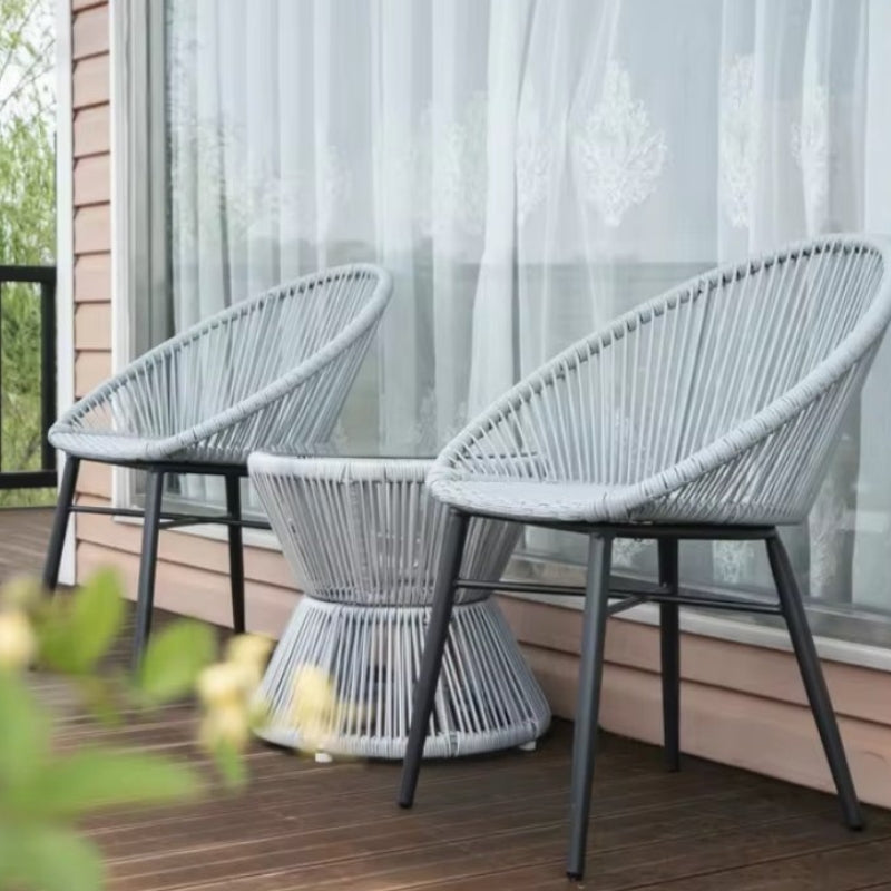 Modern Rattan Balcony Set - Three-Piece Outdoor Furniture